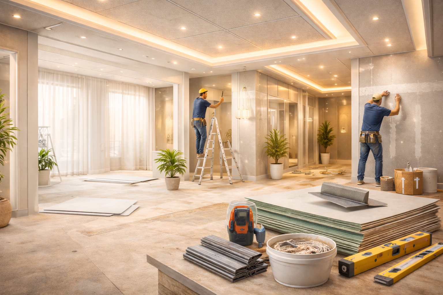 Gypsum, False Ceiling & Partition Work